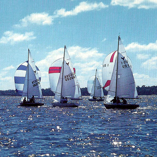 photo of three sailboats on the water